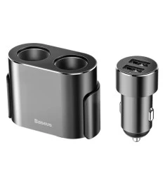 Baseus High Efficiency One to Two Cigarette Lighter Adapter (Black) CRDYQ-01