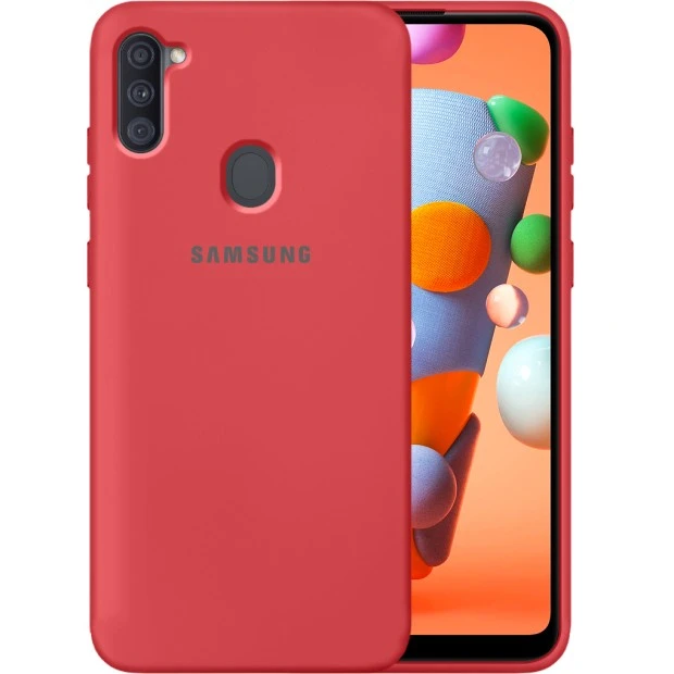 Силіконовий чохол Original 360 Case Logo для Samsung Galaxy M11  /  A11 (2020) (Полуничний)