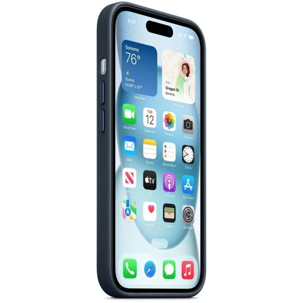 Чохол FineWoven з MagSafe для Apple iPhone 15 (Pacific Blue) (Оригінал)