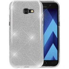 Сріблястий силіконовий чохол з глітером для Samsung Galaxy A3 (2017) A320