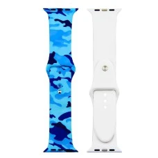 Ремешок Print Apple Watch Silicone 38 / 40 mm (Camouflage Blue)