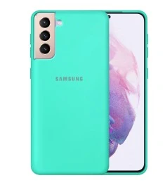 Силикон Original 360 Case Logo Samsung Galaxy S21 Plus (Бирюзовый)