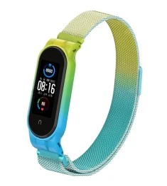 Ремешок Milanese Loop Gradient Xiaomi Mi Band 5 (Сине-желтый)