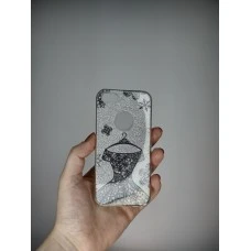 Срібний глиттерний силіконовий чохол для Apple iPhone 5  /  5s  /  SE