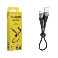 USB-кабель Borofone Munificent BX32 2.4A (0.25m) (Lightning) (Чёрный)