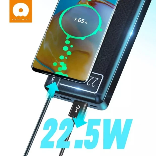 PowerBank WUW Y101 10000mAh PD+QC 3.0 22.5W LCD (Black)