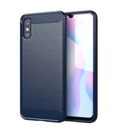 Силикон Polished Carbon Xiaomi Redmi 9A (Синий)
