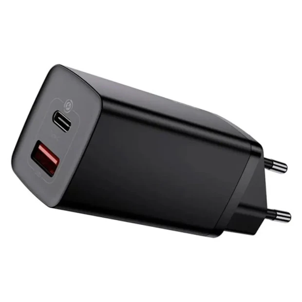 СЗУ-адаптер Baseus GaN2 Lite 65W (1USB / 1Type-C) (Чёрный) CCGAN2L-B01