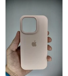 Оригінальний круглий силіконовий чохол для Apple iPhone 14 Plus (08) рожевий піс..