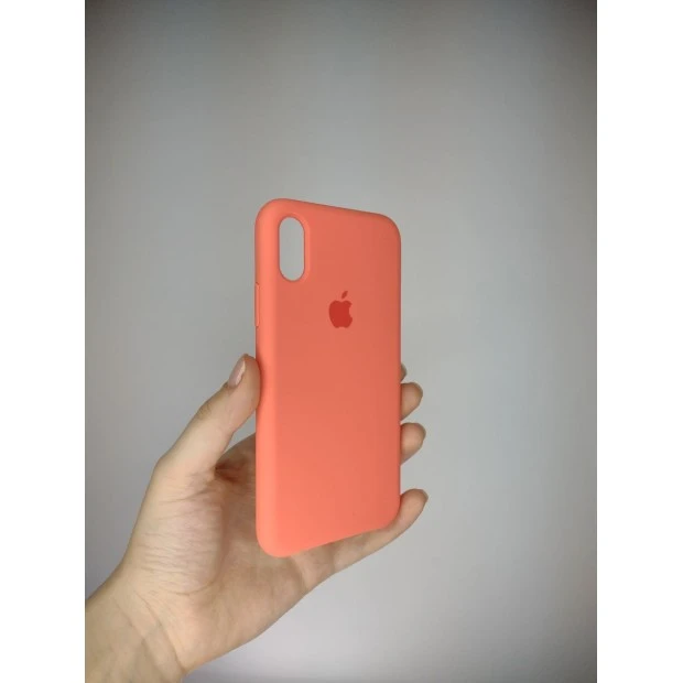 Силіконовий оригінальний чохол Apple для iPhone X  /  XS (рожевий цитрус)
