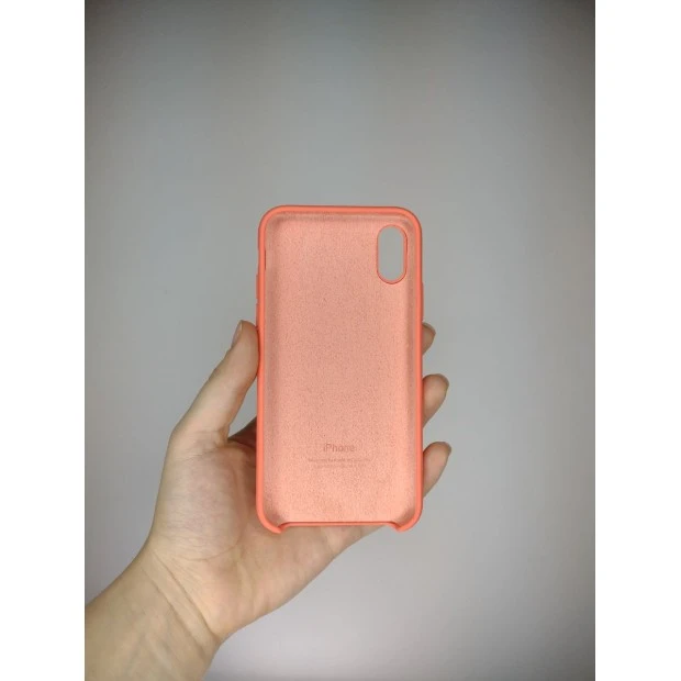 Силіконовий оригінальний чохол Apple для iPhone X  /  XS (рожевий цитрус)