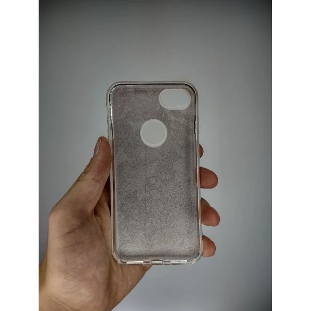 Силіконова накладка Glitter для Apple iPhone 7  /  8  /  SE (2020) (Золоті Квіти)