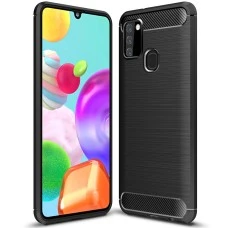 Силикон Polished Carbon Samsung Galaxy A21S (2020) (Чёрный)