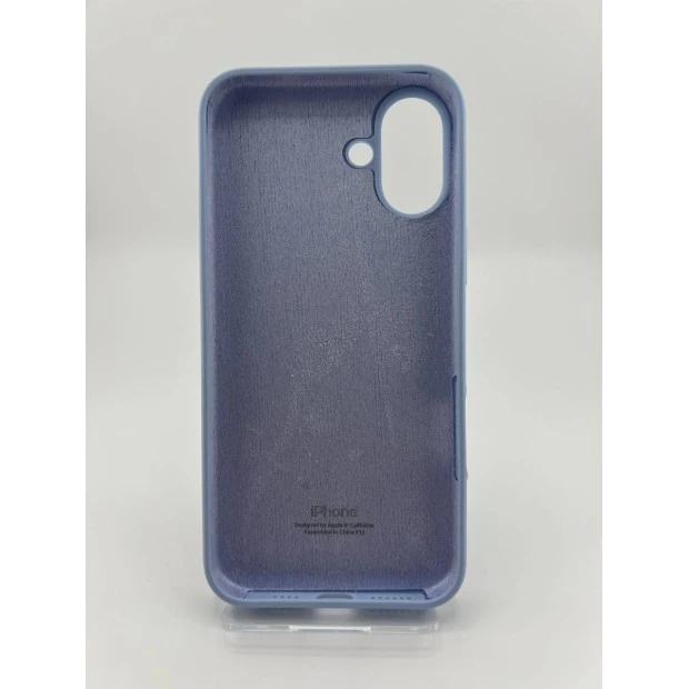 Оригінальний круглий чохол із силікону для Apple iPhone 16 Plus (15) бузкового кольору.