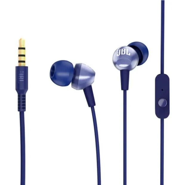 Дротові навушники-гарнітура вакуумні JBL C200SI (Сині) K