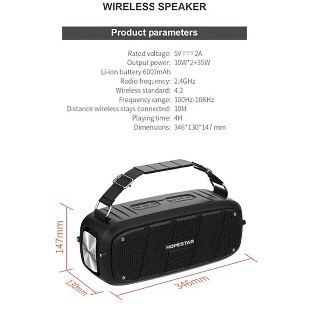 Портативная акустика Hopestar A20 (Black)