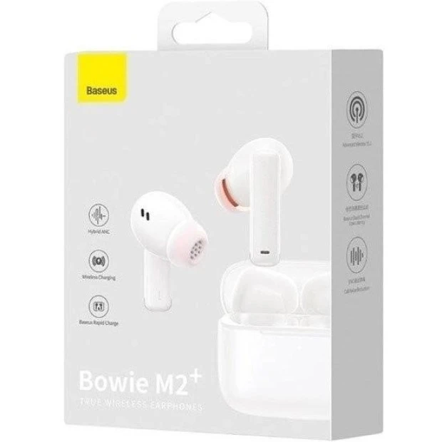 Беспроводные наушники-гарнитура вакуумные Baseus Bowie M2+ (White)