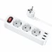 Сетевой удлинитель Hoco NS2 (3USB,3 розетки) (Белый) Сетевой удлинитель Hoco NS2 (3USB,3 розетки) (Белый)