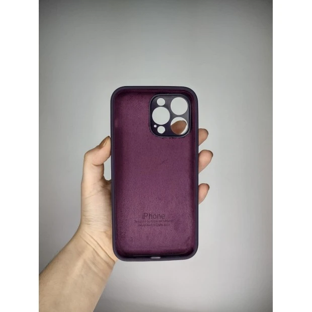 Силіконовий оригінальний чохол RoundCam для Apple iPhone 14 Pro Max (баклажановий)