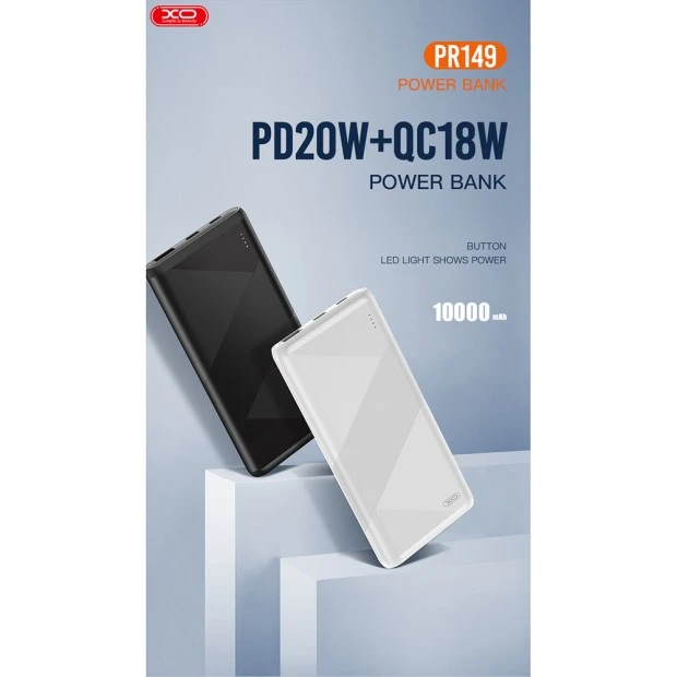 PowerBank XO PR149 10000mAh PD 20W + QC 18W (Black)