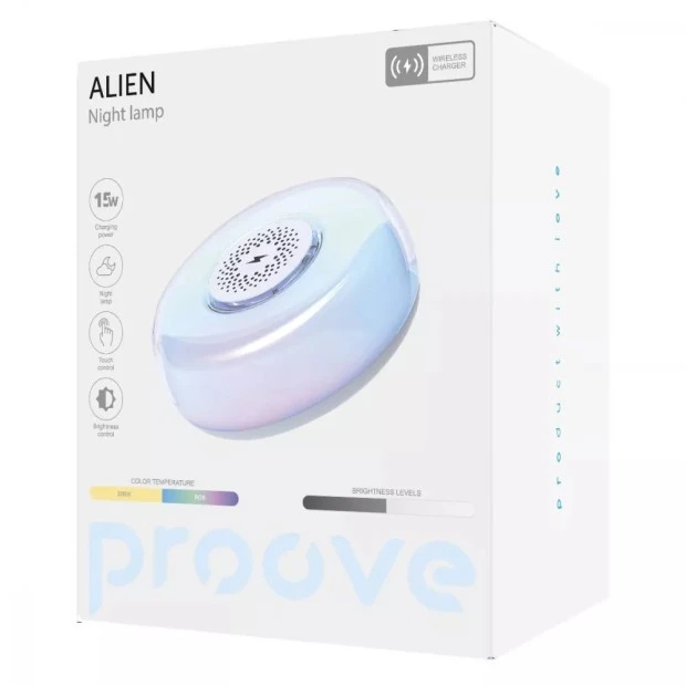 Безпровідний зарядний пристрій-нічник Proove Alien (білий)