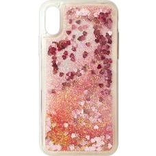 Силикон Liquid Fashion Apple iPhone X / XS (Violet-pink Hearts)