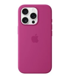 Чохол Silicone Case with MagSafe для Apple iPhone 16 Pro (фуксія)