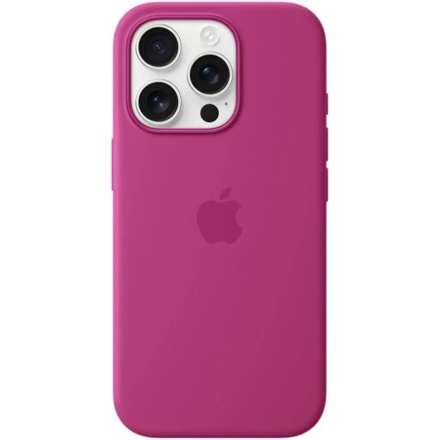 Чохол Silicone Case with MagSafe для Apple iPhone 16 Pro (фуксія)