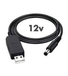 USB-кабель для роутера від PowerBank з перетворювачем DC (5V на 12V) 1м