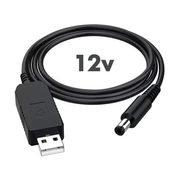 USB-кабель для роутера від PowerBank з перетворювачем DC (5V на 12V) 1м