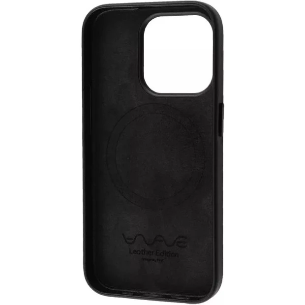 Чохол WAVE Premium Leather Edition з MagSafe для iPhone 15 (Опівнічний)