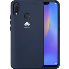 Силикон Original 360 Case Logo Huawei P Smart Plus (Тёмно-синий)