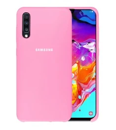 Силикон Original Case HQ Samsung Galaxy A70 (2019) (Светло-розовый)