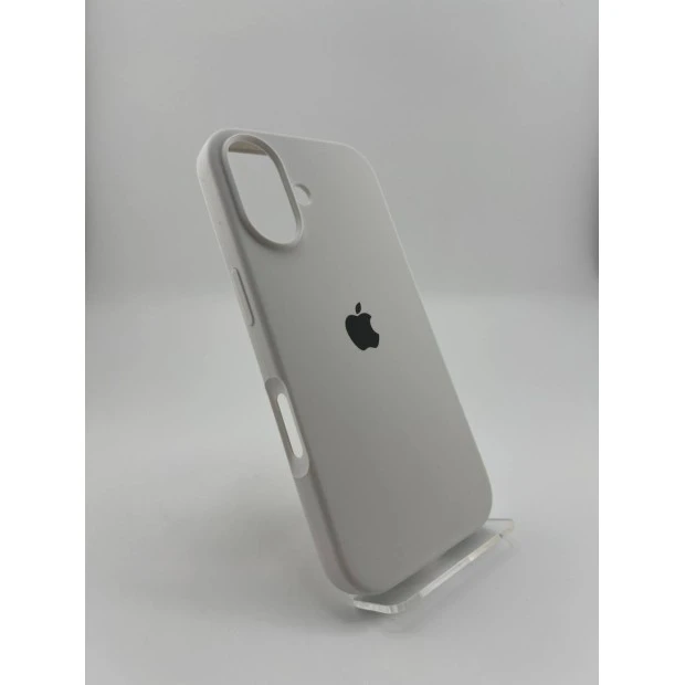 Оригінальний силіконовий круглий чохол для Apple iPhone 16 (41), білий, жорсткий.