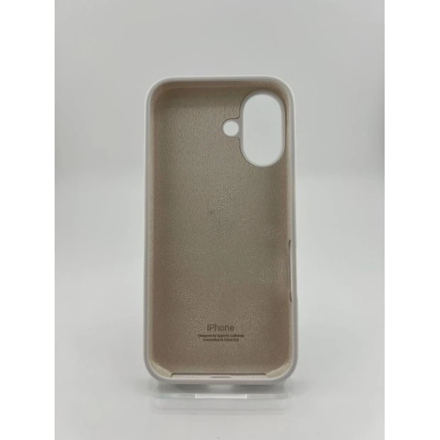 Оригінальний силіконовий круглий чохол для Apple iPhone 16 (41), білий, жорсткий.