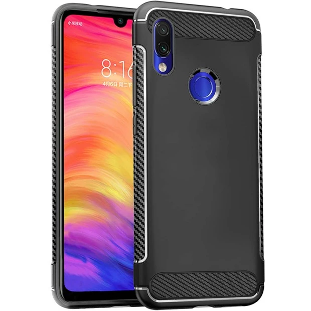 Силикон Soft Carbon Xiaomi Redmi 7 (Чёрный)