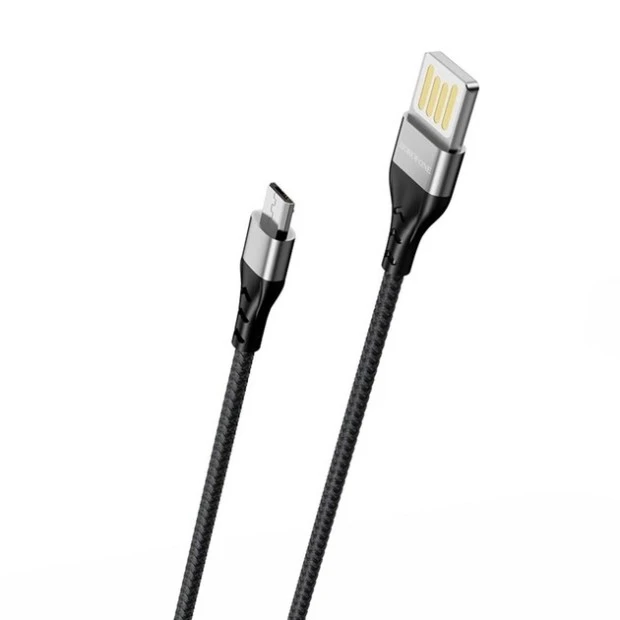 USB-кабель Borofone BU11 2.4A (1.2 м) (MicroUSB) (Чорний)