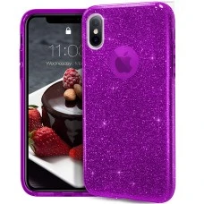 Силикон Glitter Apple iPhone X / XS (Фиолетовый)