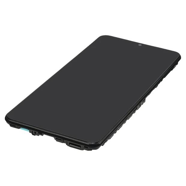 Дисплей для Samsung A127F Galaxy A12S (2021) с чёрным тачскрином и корпусной рамкой