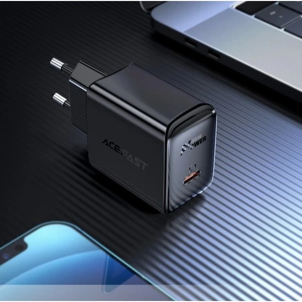 СЗУ-адаптер Acefast A21 30W PD QC Type-C 3A (Чёрный)