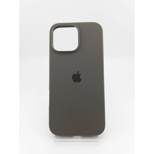 Силіконовий оригінальний круглий чохол для Apple iPhone 16 Pro Max (19) темно-сірий