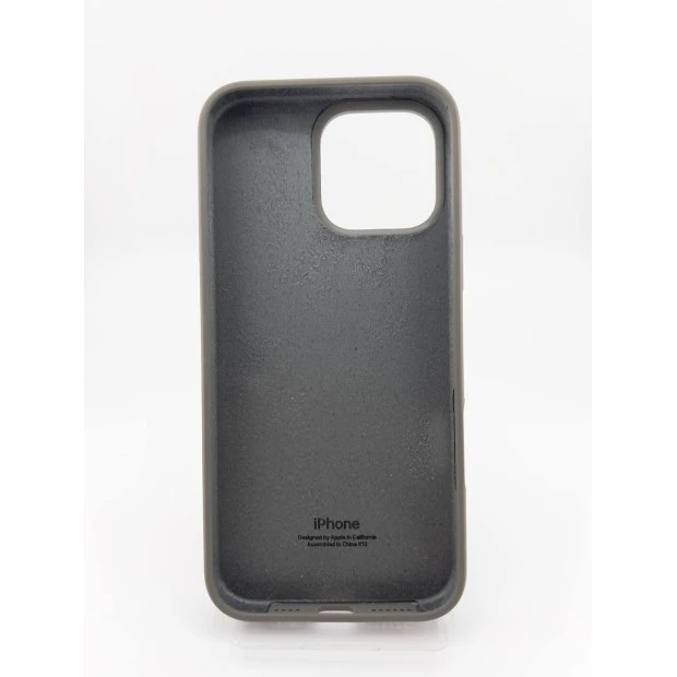 Силіконовий оригінальний круглий чохол для Apple iPhone 16 Pro Max (19) темно-сірий