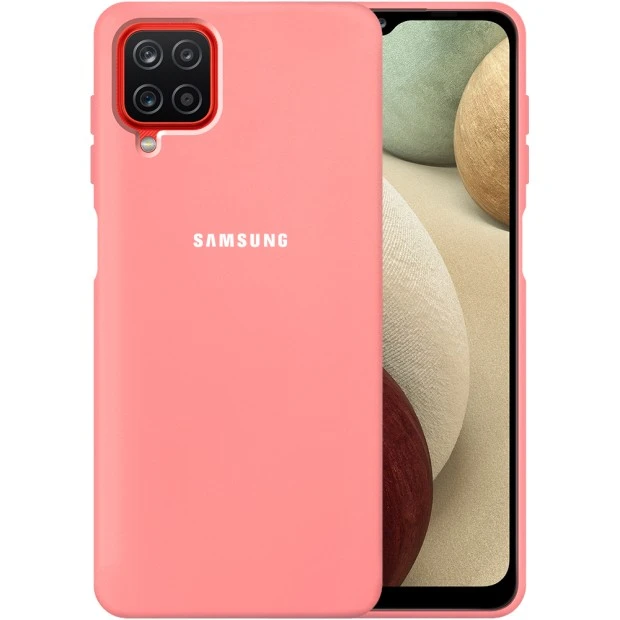 Силикон Original 360 Case Logo Samsung Galaxy A12 (2020) (Розовый)