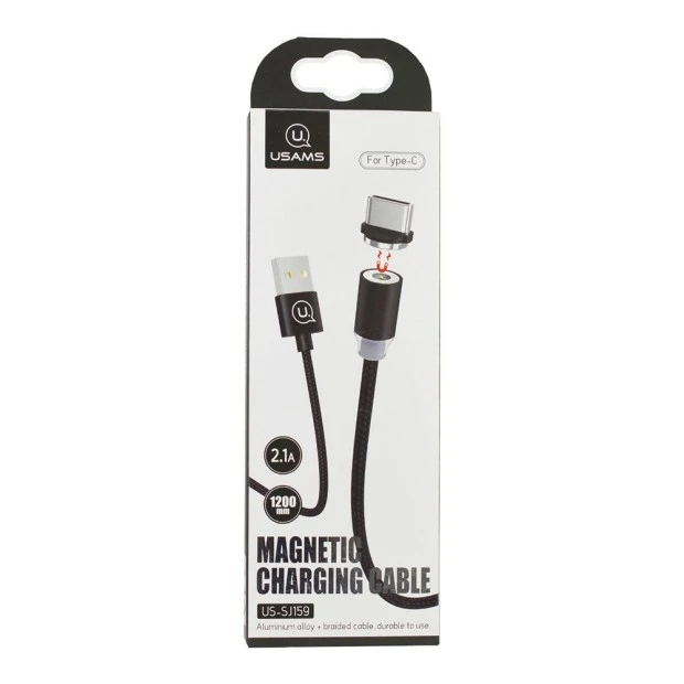 USB кабель Usams Magnetic (Type-C) (Чёрный)