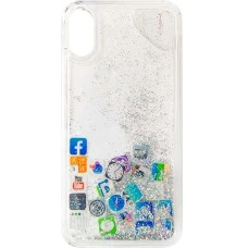 Чехол Aquarium Social Media Apple iPhone X / XS (Серебряный)