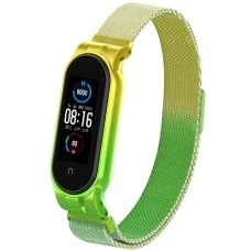 Ремешок Milanese Loop Gradient Xiaomi Mi Band 5 (Зелёно-жёлтый)
