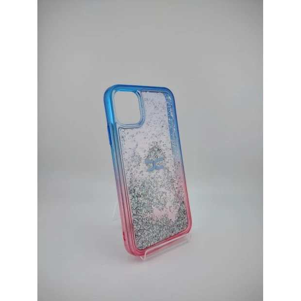 Силіконовий чохол Soft Sparkles для Apple iPhone 11 (блакитний  /  рожевий)