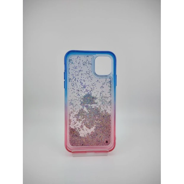 Силіконовий чохол Soft Sparkles для Apple iPhone 11 (блакитний  /  рожевий)