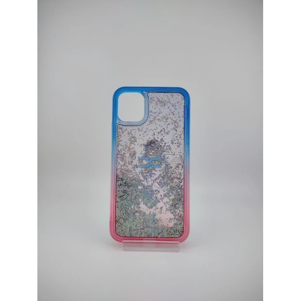 Силіконовий чохол Soft Sparkles для Apple iPhone 11 (блакитний  /  рожевий)