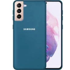Силикон Original 360 Case Logo Samsung Galaxy S21 Plus (Тёмно-синий)